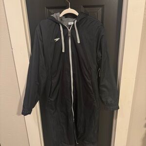 Speedo Unisex Adult Swim Parka Jacket Fleece Lined Team Colors Small, Black